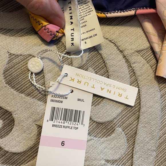 NWT Trina Turk Breeze Two Piece Bikini Swimsuit Size 6 High Waist Bottoms Ruffle - Picture 12 of 12